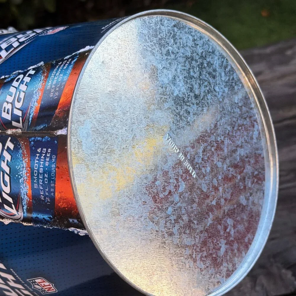 Official 2013 Bud Light NFL Sponsor Football Ice Bucket Metal Beer Pail - Used